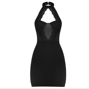 NWT Black Lace High Neck Dress